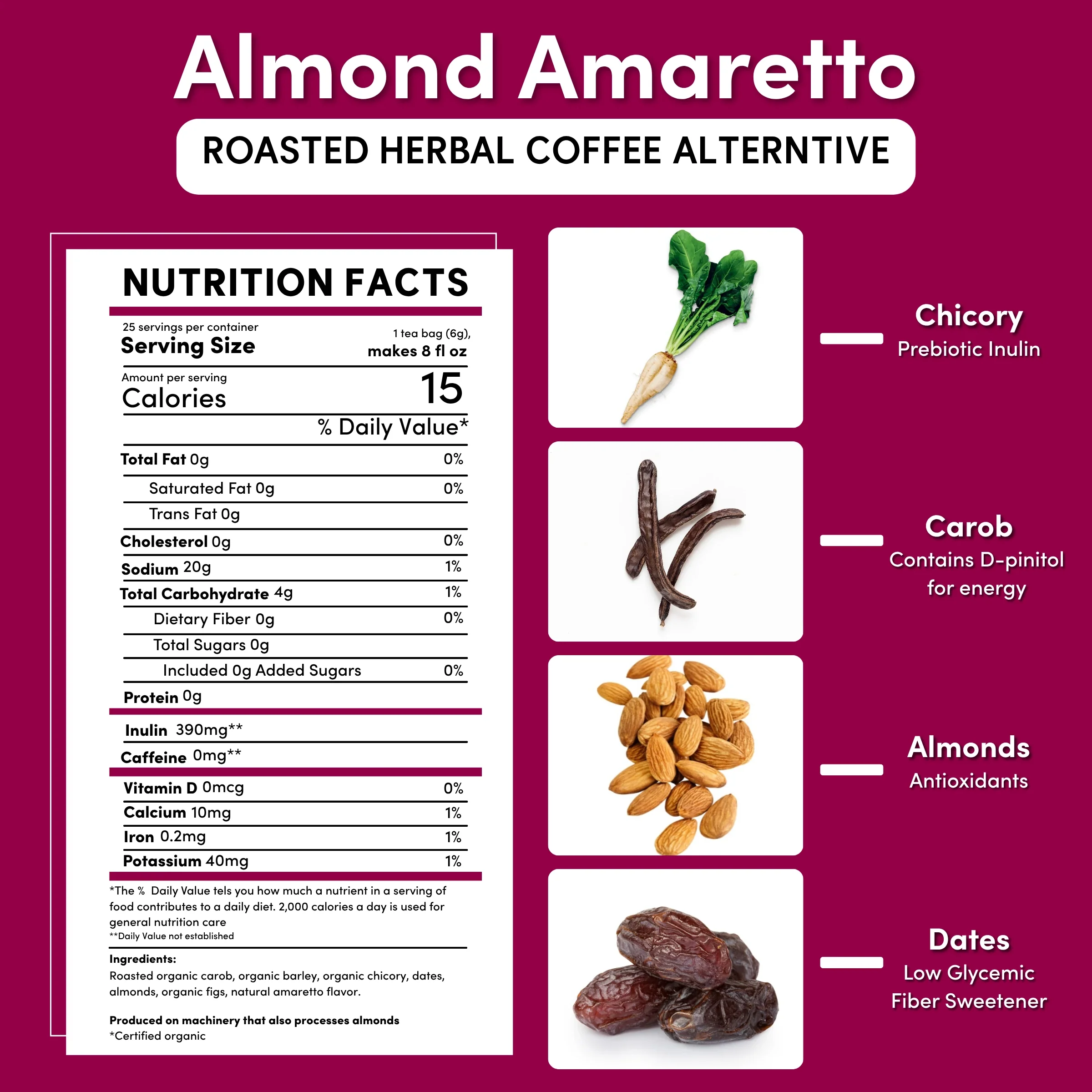 Almond Amaretto Chicory Herbal Coffee - Image 6