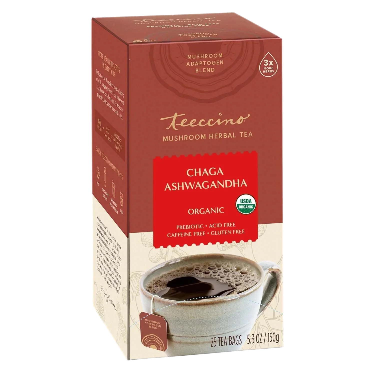 Chaga Ashwagandha Butterscotch Cream Mushroom Herbal Tea - Image 3