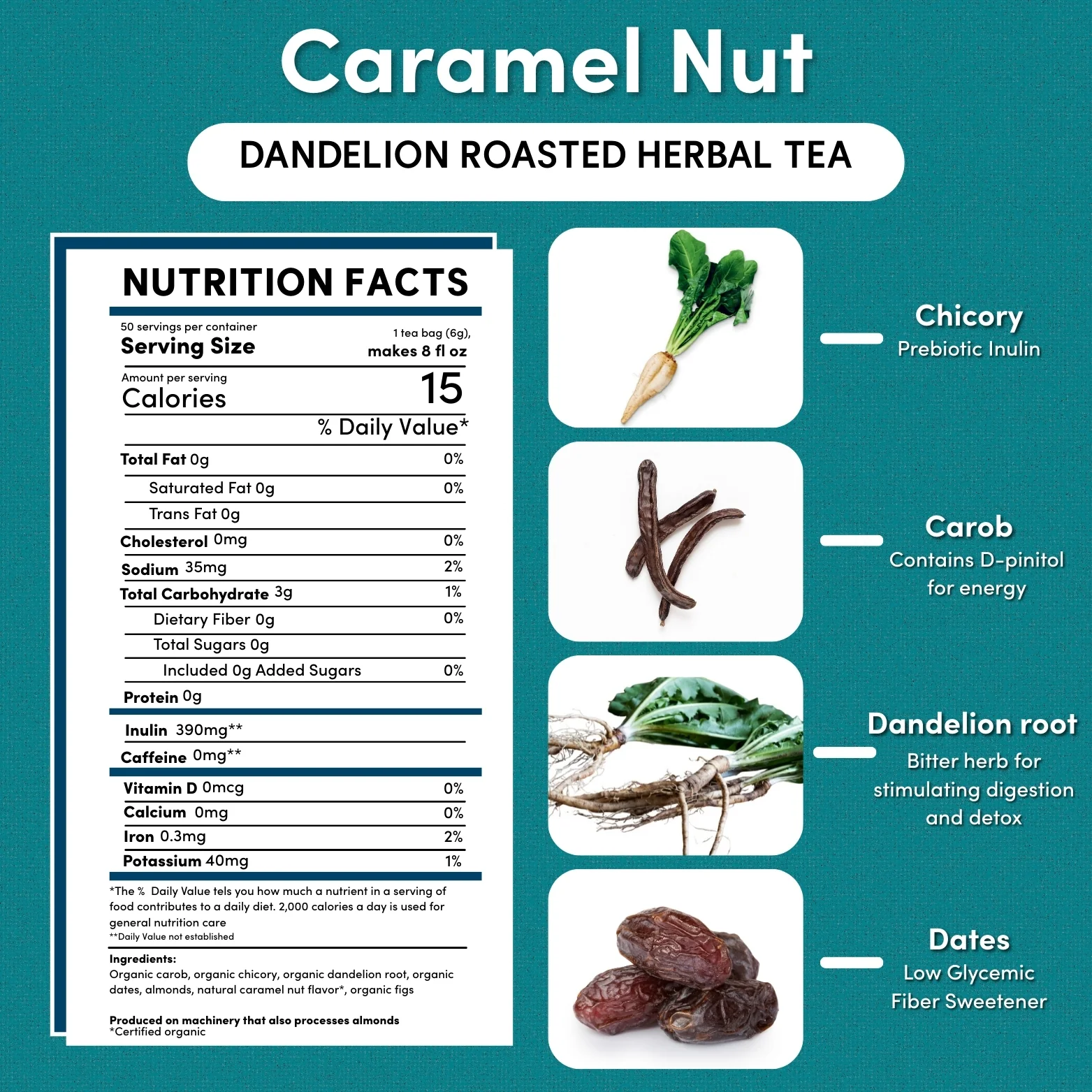 Dandelion Caramel Nut Roasted Herbal Tea - Image 11