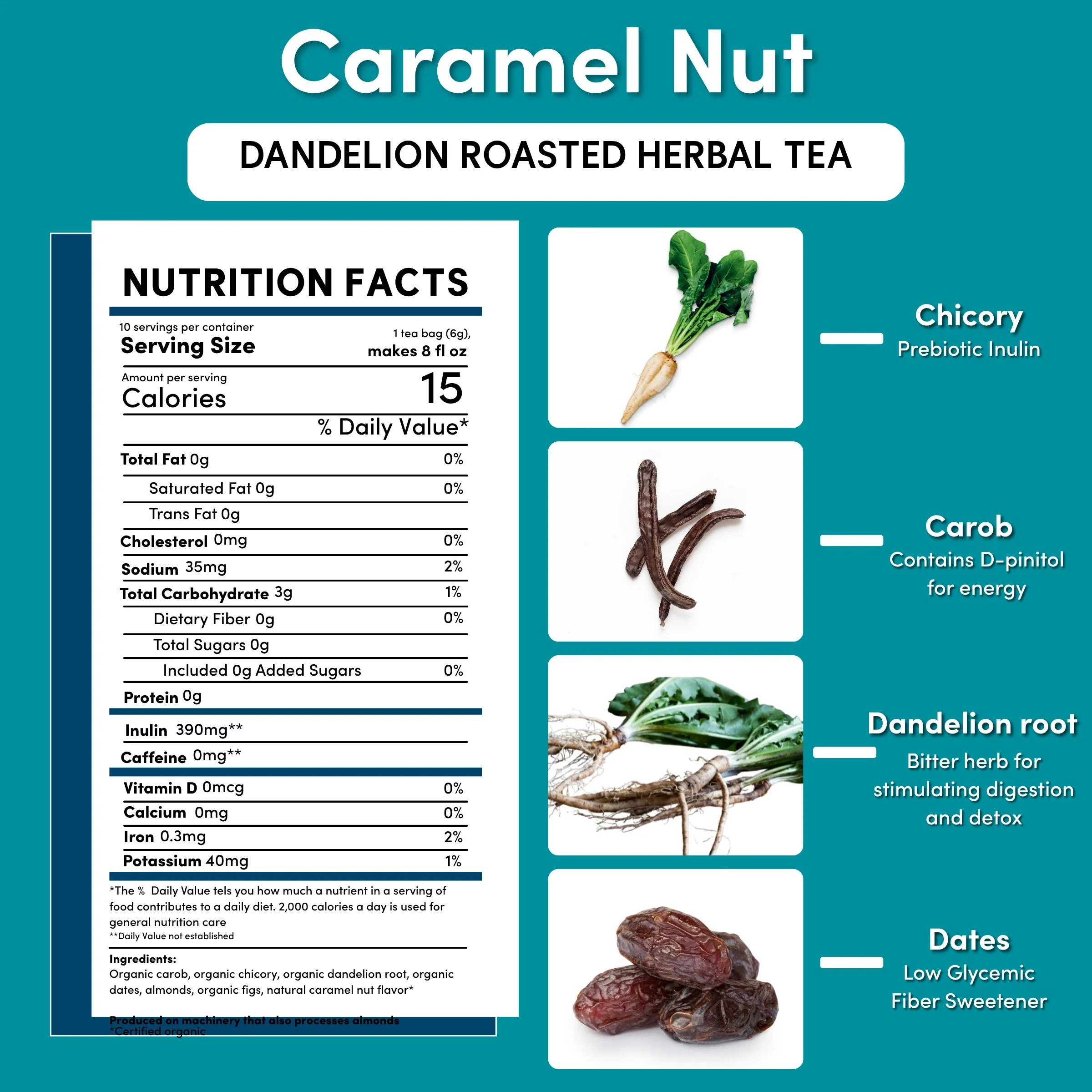 Dandelion Caramel Nut Roasted Herbal Tea - Image 25