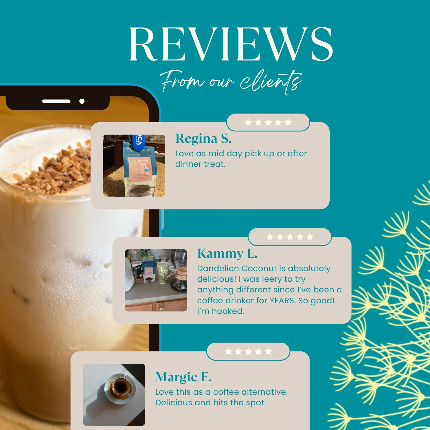 Dandelion Coconut Herbal Coffee - Image 3