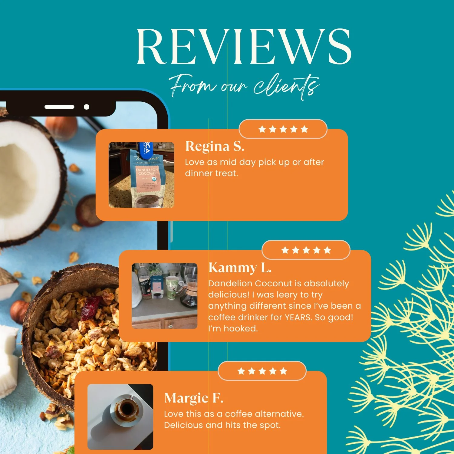 Dandelion Coconut Herbal Coffee - Image 6
