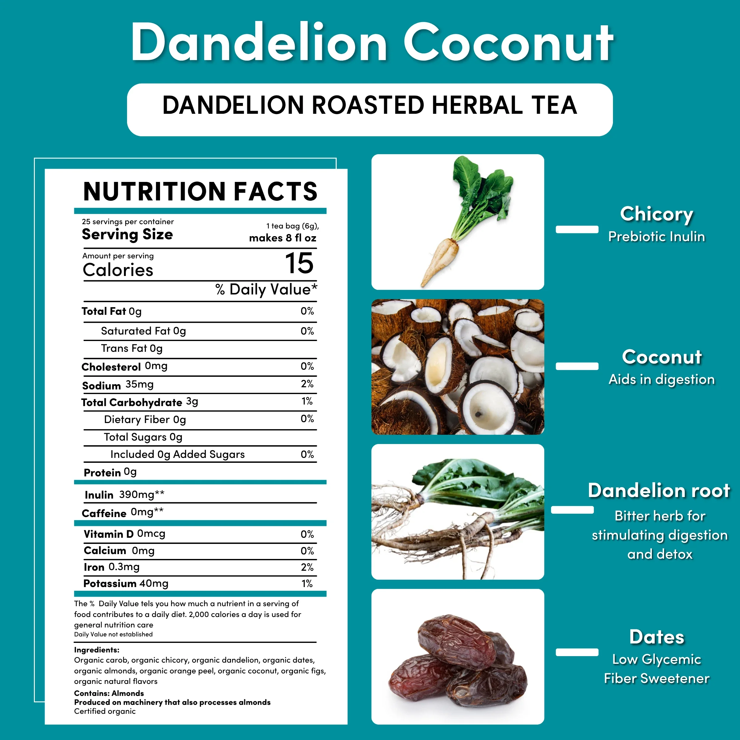 Dandelion Coconut Roasted Herbal Tea - Image 21