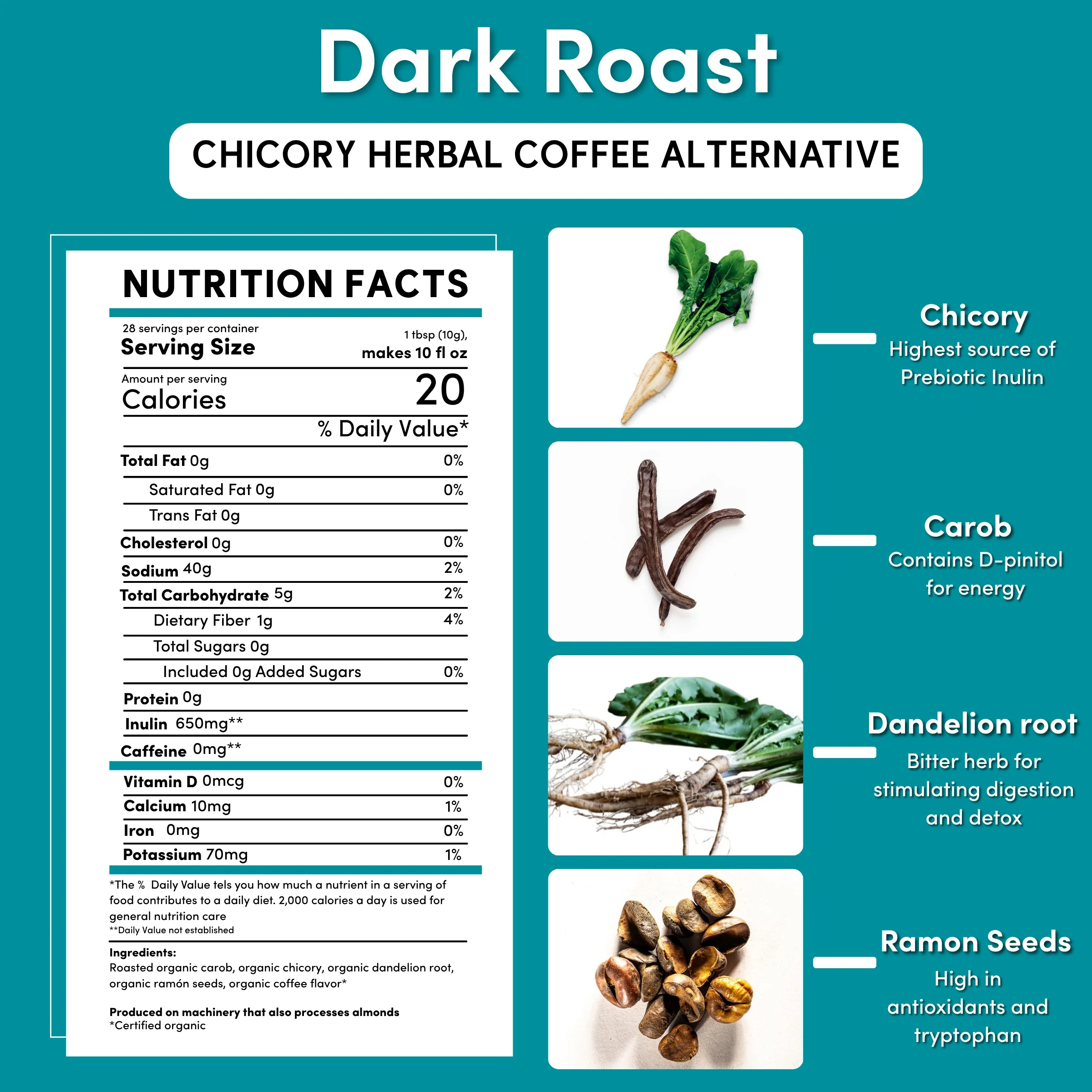 Dandelion Dark Roast Herbal Coffee - Image 14
