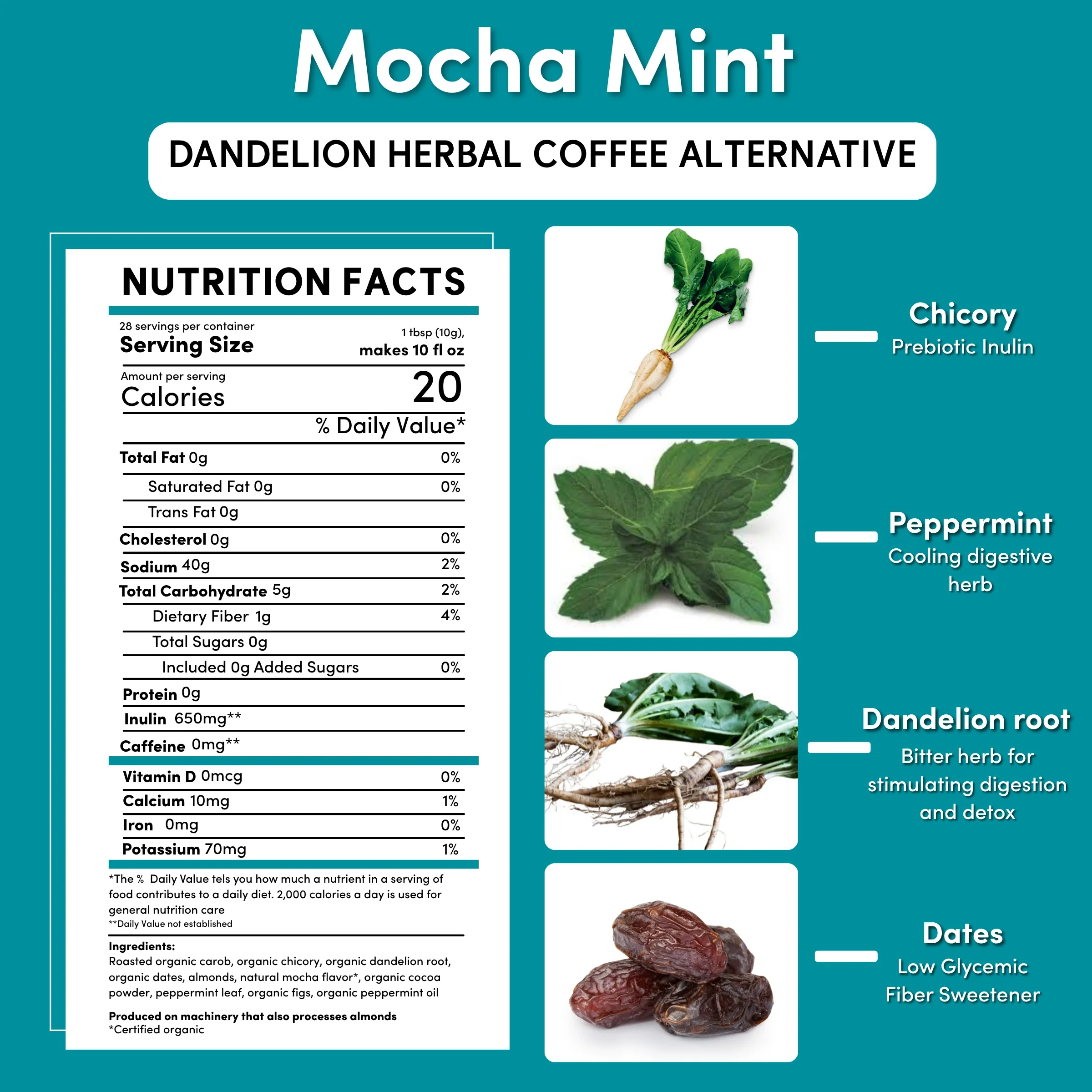 Dandelion Mocha Mint Herbal Coffee - Image 13