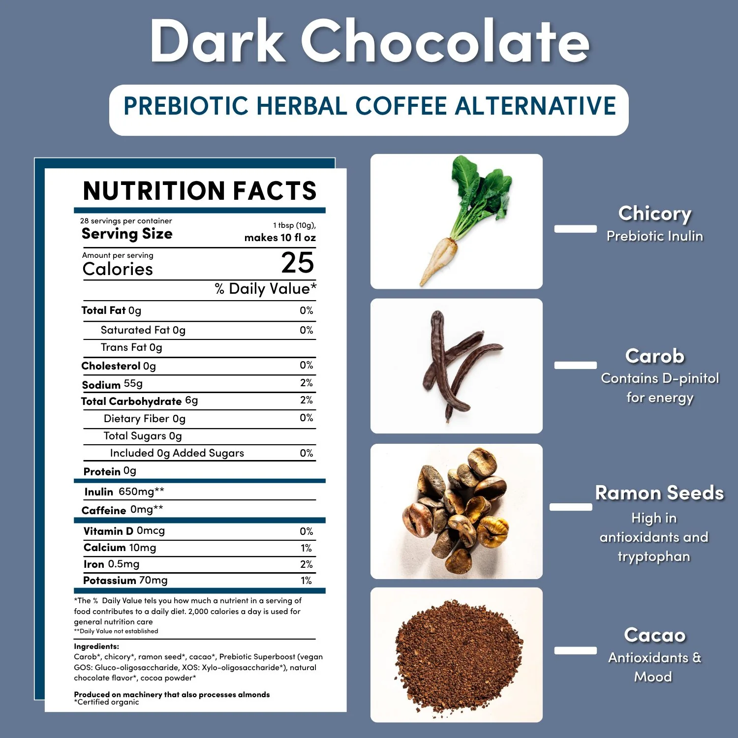 Dark Chocolate Prebiotic SuperBoost Herbal Coffee - Image 6