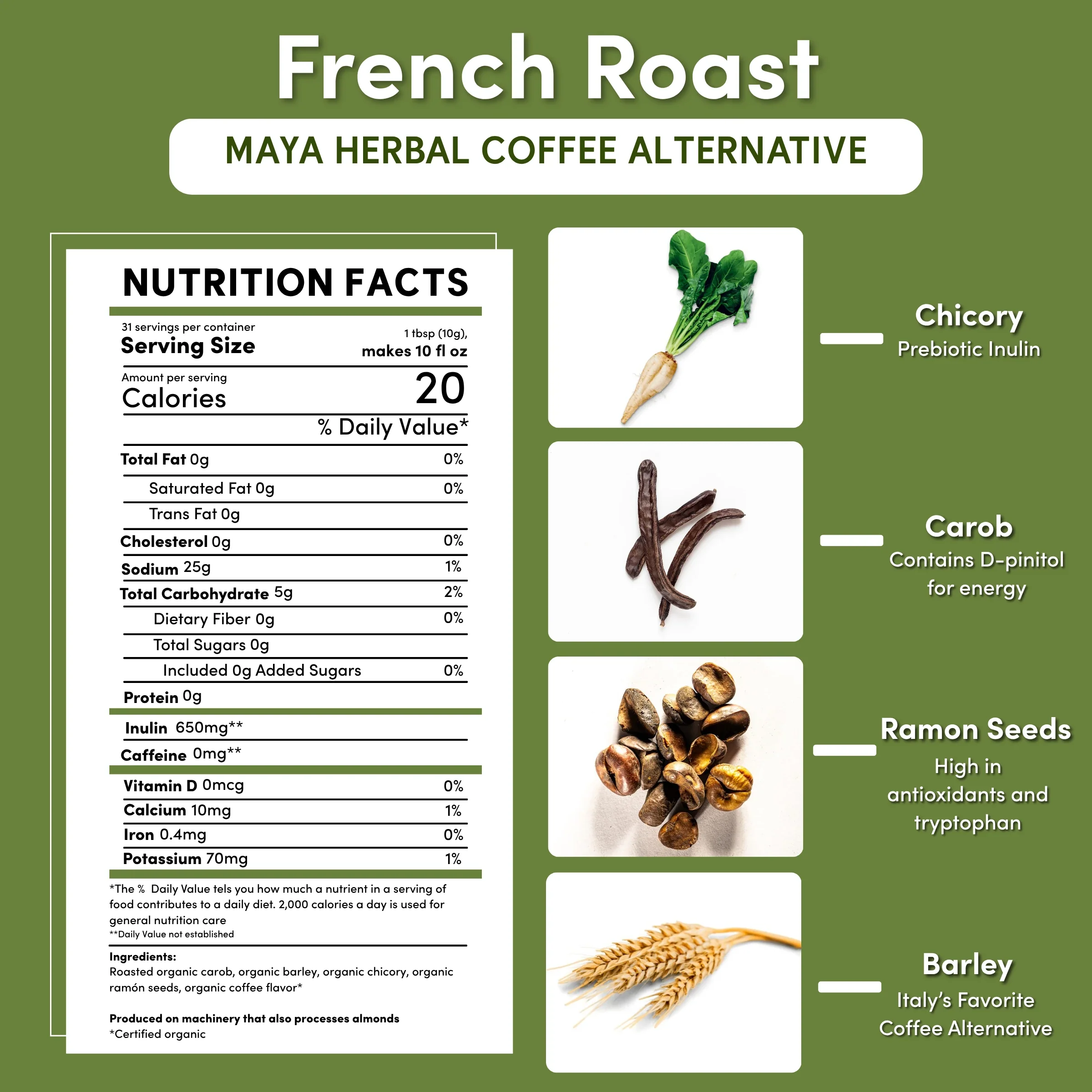 French Roast Chicory Herbal Coffee - Image 13