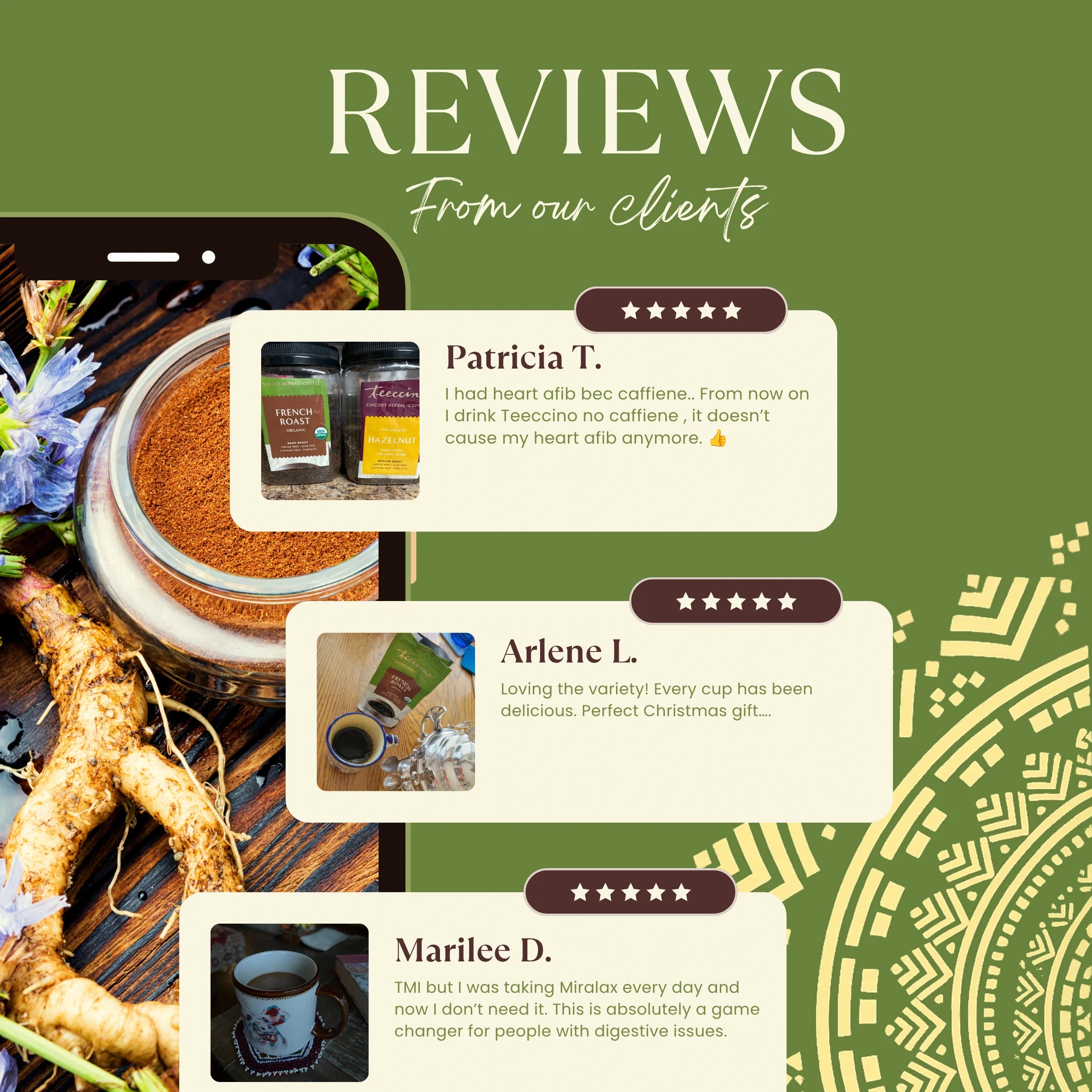 French Roast Chicory Herbal Coffee - Image 2