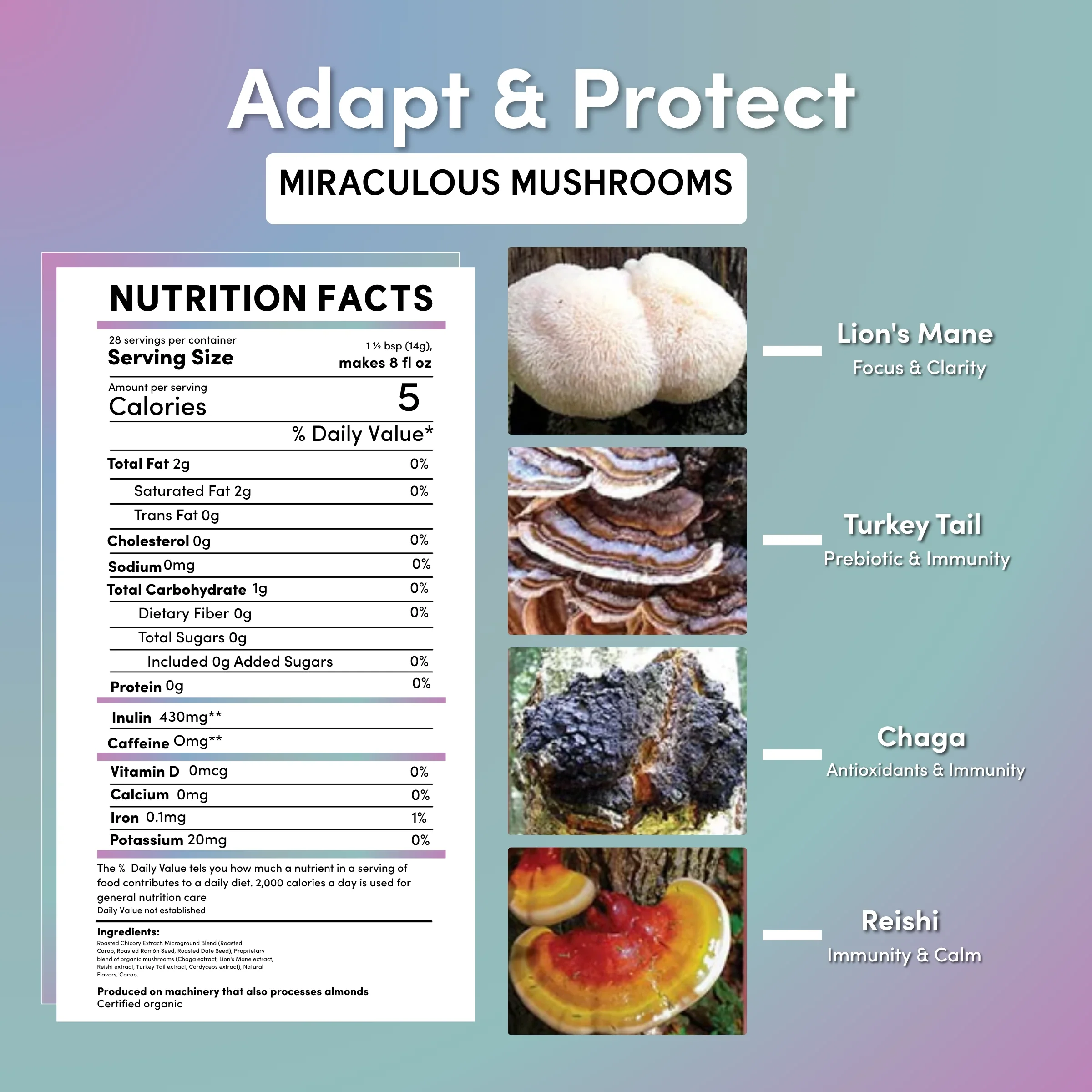 Miraculous Mushrooms® Adapt & Protect Instant Herbal Coffee - Image 11