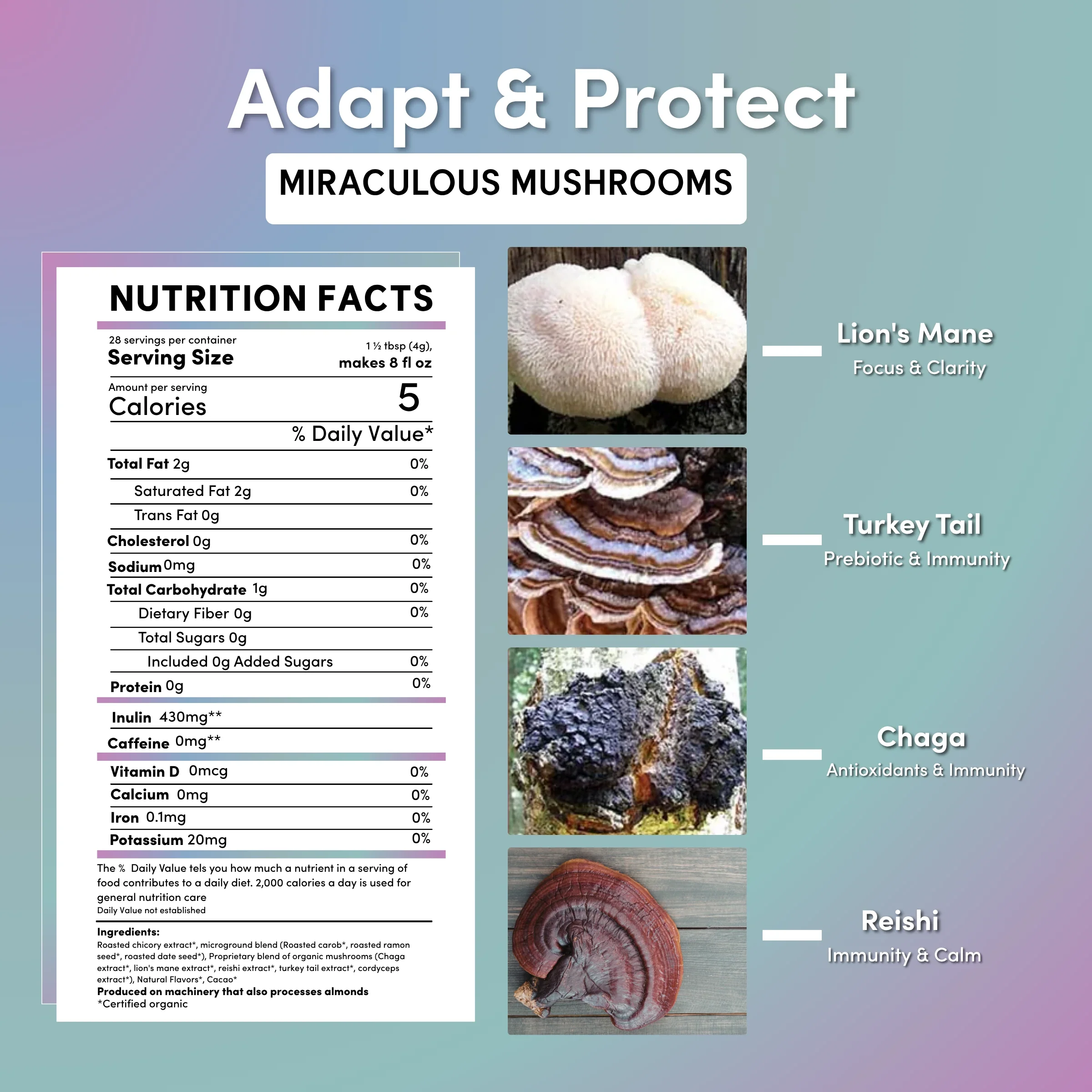 Miraculous Mushrooms® Adapt & Protect Instant Herbal Coffee - Image 12
