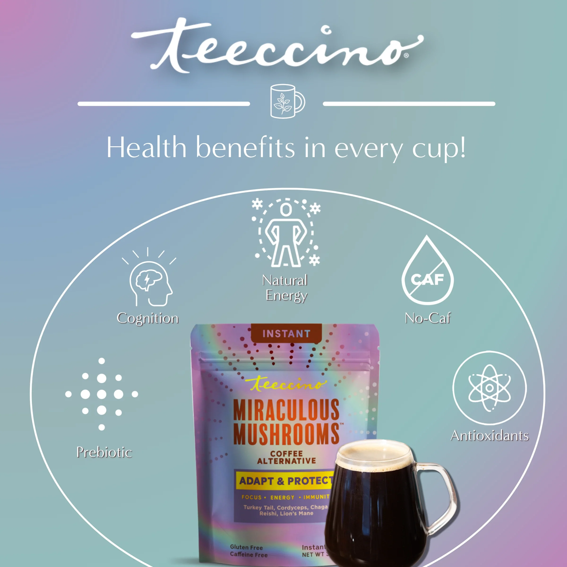 Miraculous Mushrooms® Adapt & Protect Instant Herbal Coffee - Image 9