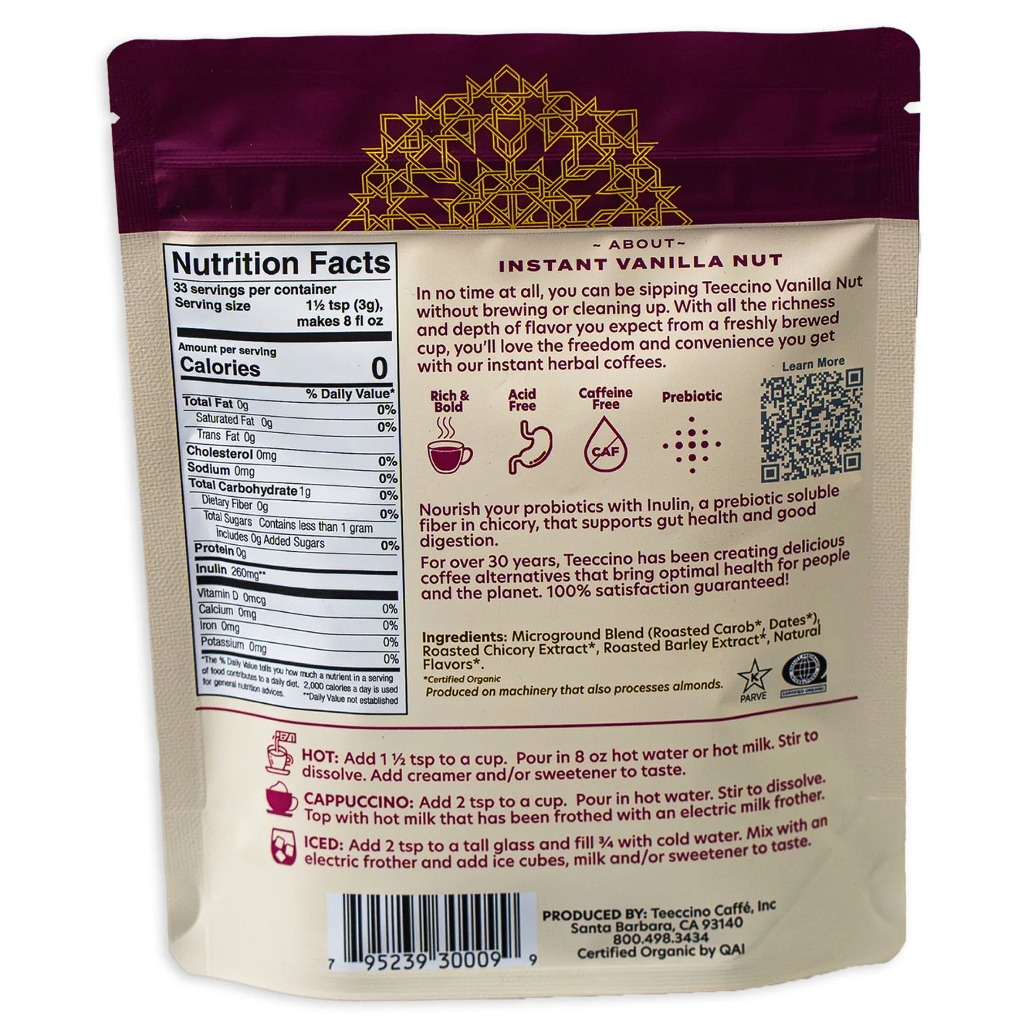 Instant Vanilla Nut Herbal Coffee - Image 7