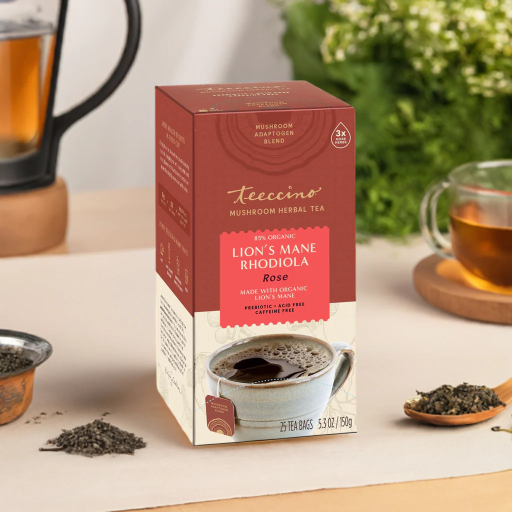 Lion's Mane Rhodiola Rose Mushroom Herbal Tea - Image 8