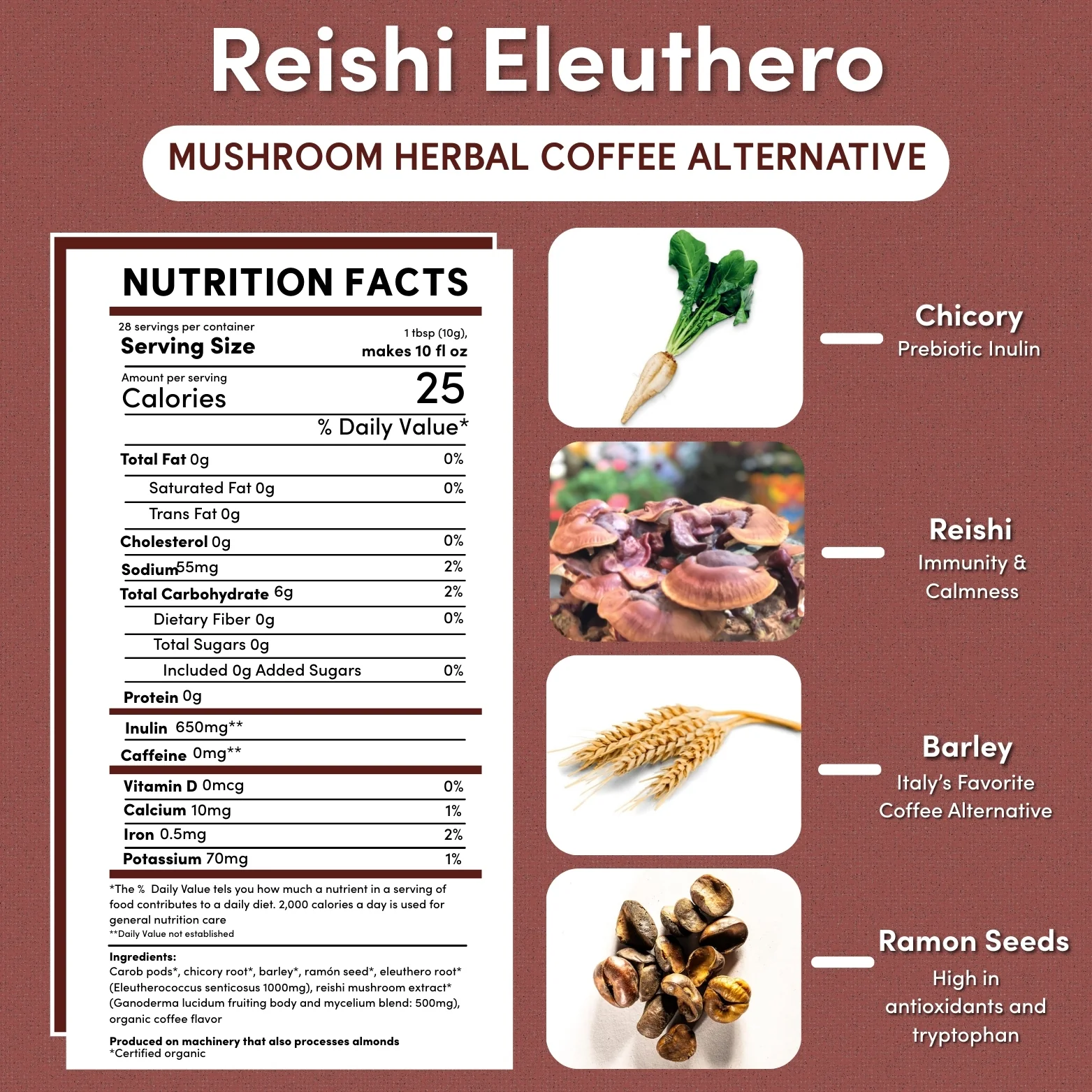 Reishi Eleuthero French Roast Mushroom Herbal Coffee - Image 7