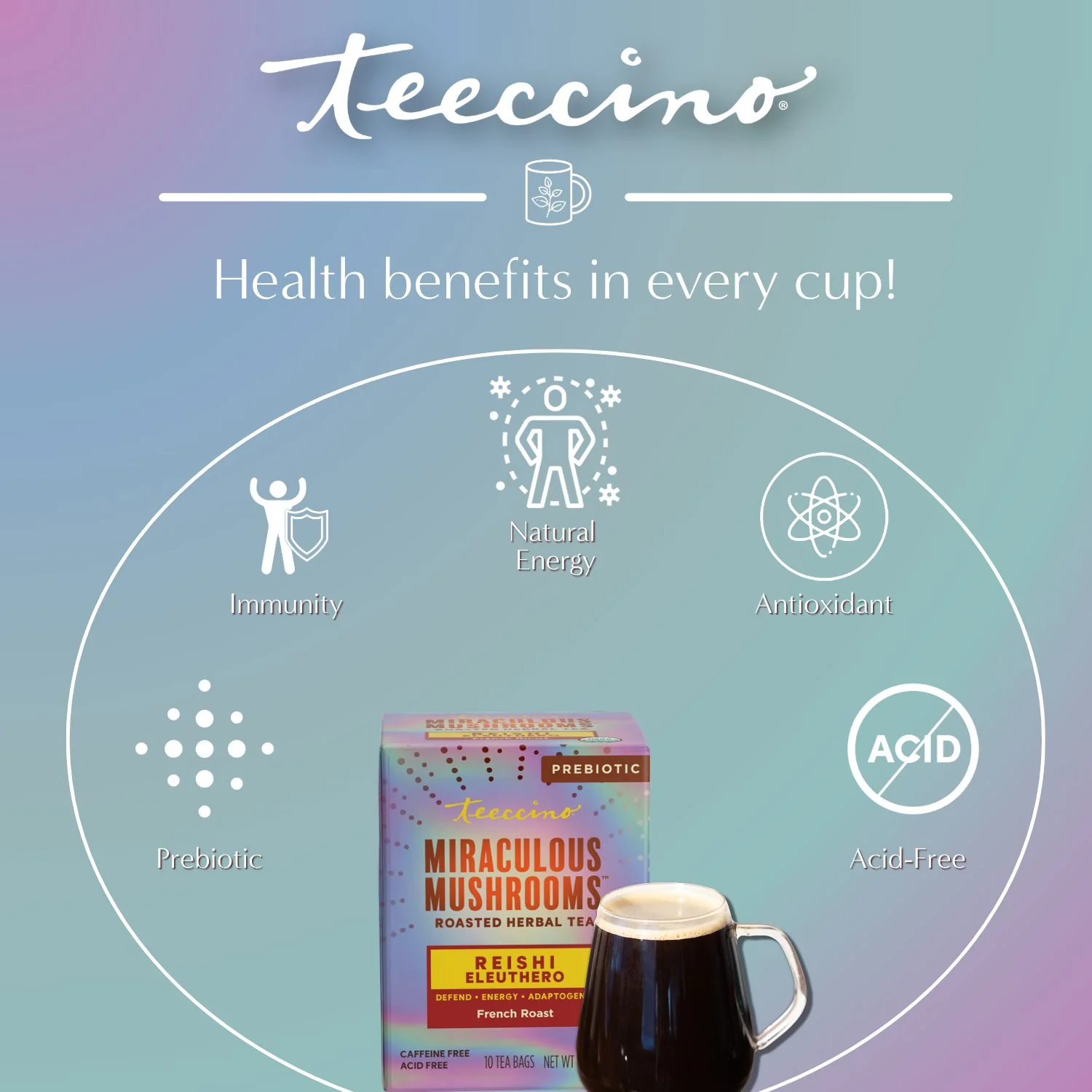 Reishi Eleuthero French Roast Mushroom Herbal Tea - Image 18