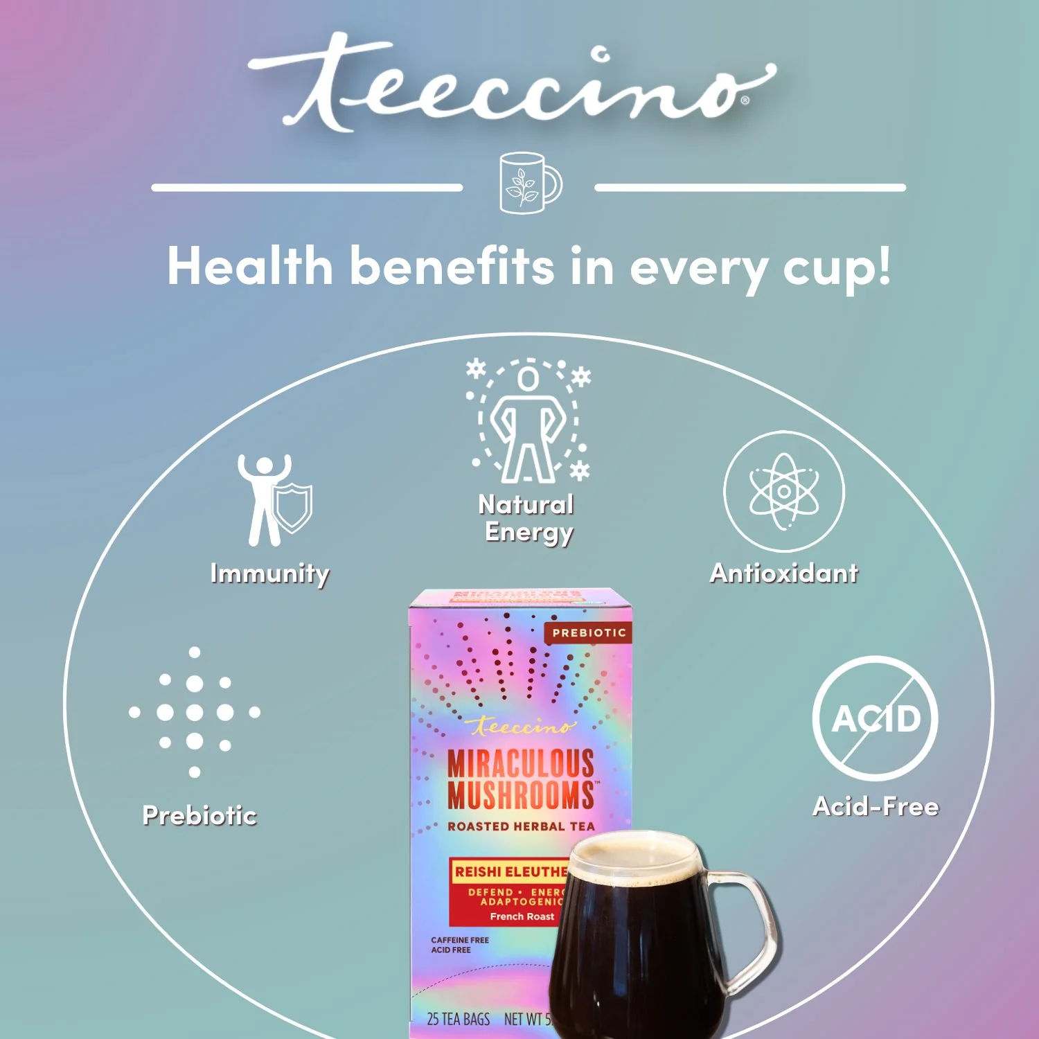 Reishi Eleuthero French Roast Mushroom Herbal Tea - Image 23