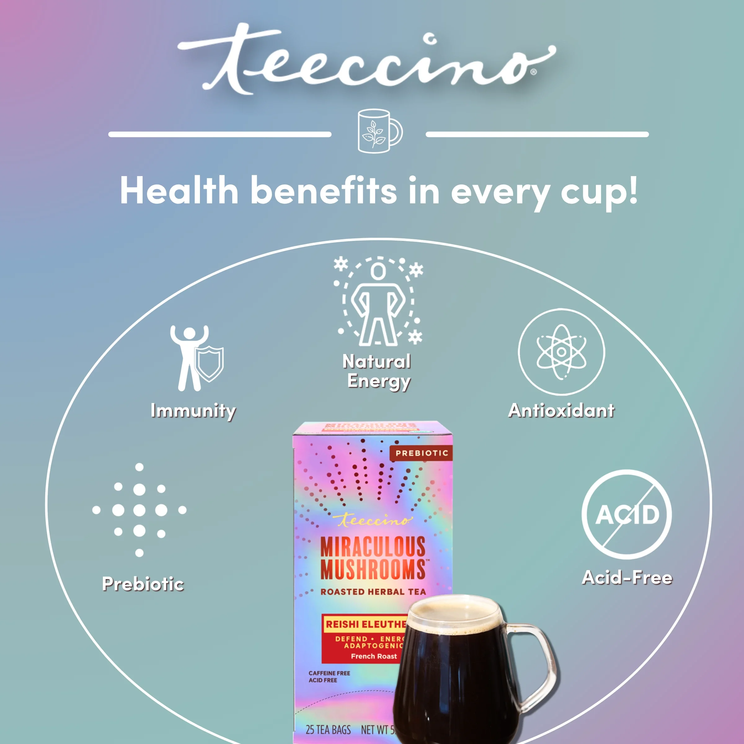 Reishi Eleuthero French Roast Mushroom Herbal Tea - Image 26