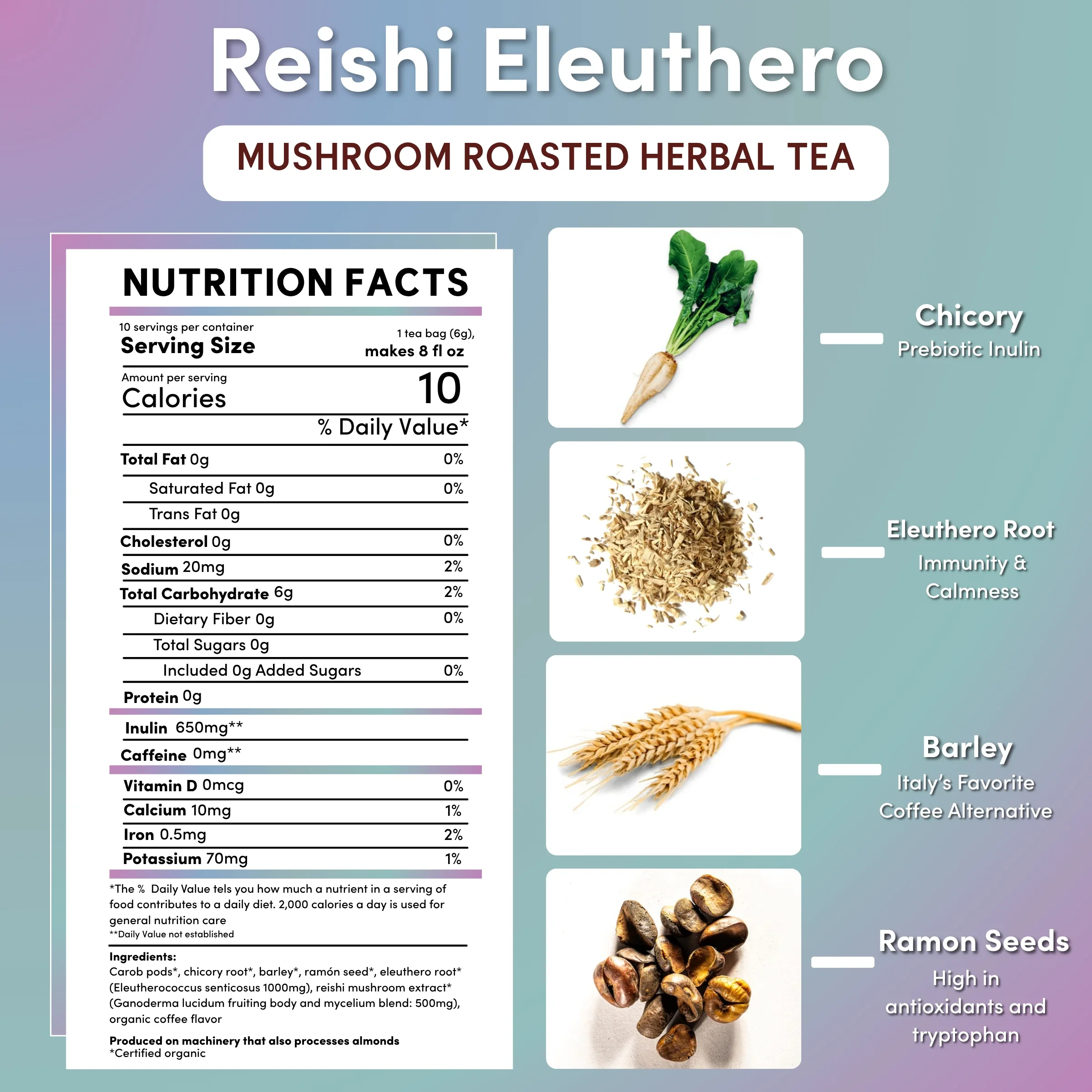 Reishi Eleuthero French Roast Mushroom Herbal Tea - Image 27