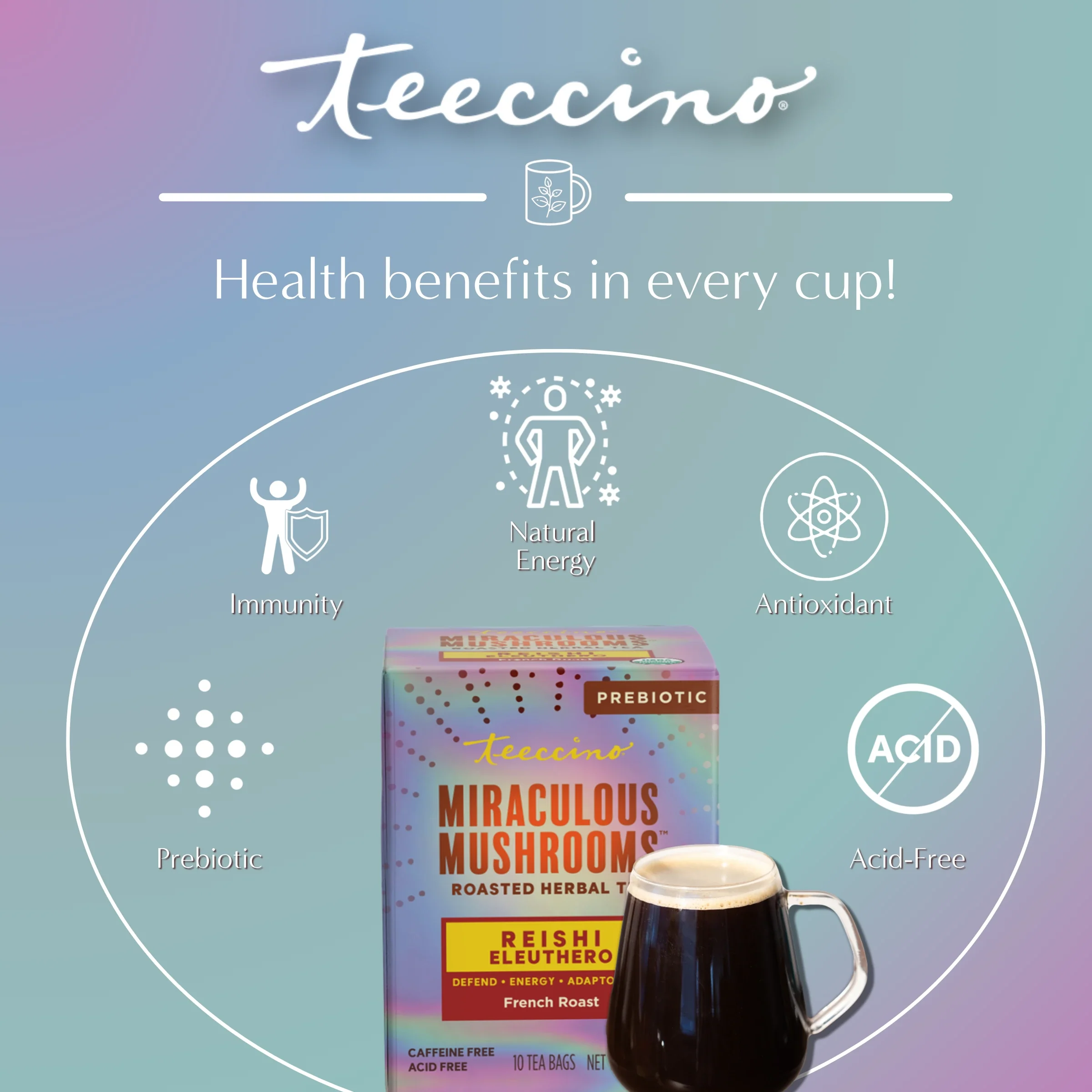 Reishi Eleuthero French Roast Mushroom Herbal Tea - Image 28