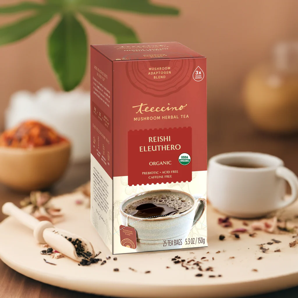 Reishi Eleuthero French Roast Mushroom Herbal Tea - Image 6