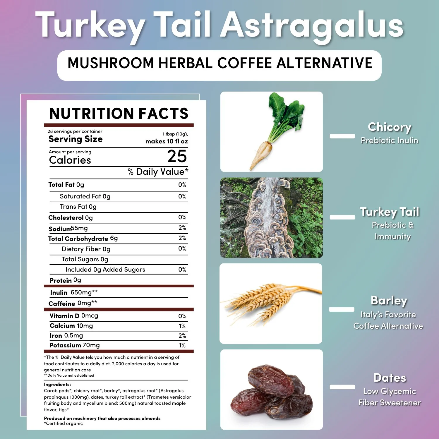 Turkey Tail Astragalus Toasted Maple Mushroom Herbal Coffee - Image 5